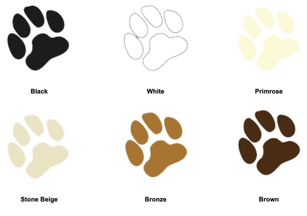 Petway dog door colour choice chart