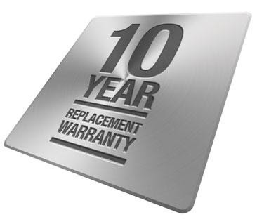 10 year replacement warranty badge